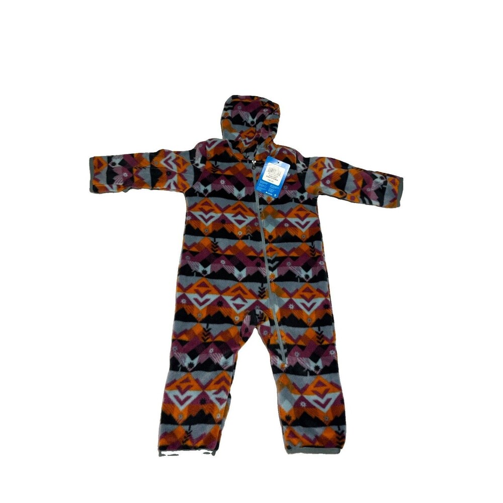 Columbia Snowtop II Fleece Bunting Baby Geometric Print Hooded 12-18 Months NWT